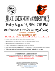 Union Night at Camden Yards